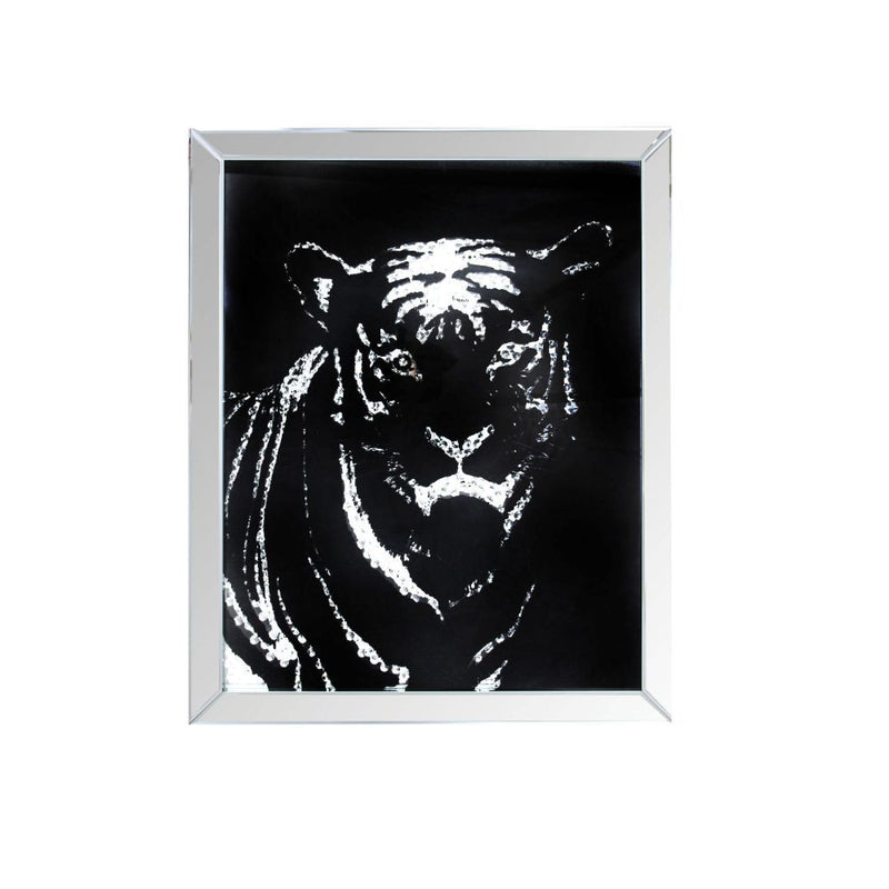 Talisha - Wall Art - Mirrored & Faux Crystal Tiger - R&R Furniture Gallery (Fountain Valley, CA)