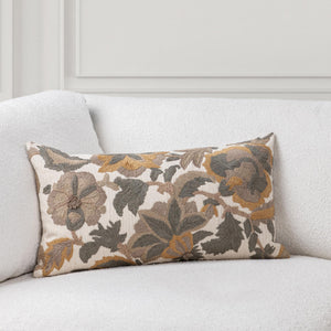 Classic Home Jana 14x26 inch dry sage multi accent pillow with textured fabric and decorative pattern for living room decor.