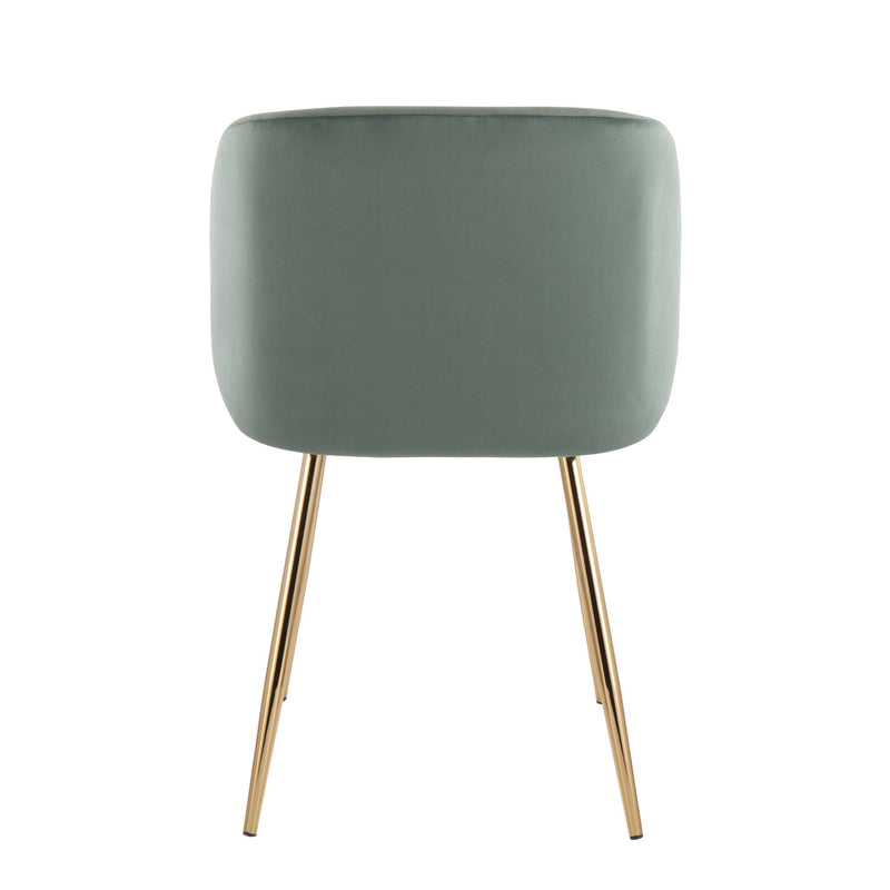 Set of two Lumi Source Fran contemporary elegant design chairs with sleek, modern style and plush upholstery.