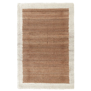 Classic Home Serene Frame Area Rug featuring a calming pattern in neutral tones, showcasing its soft woven texture.