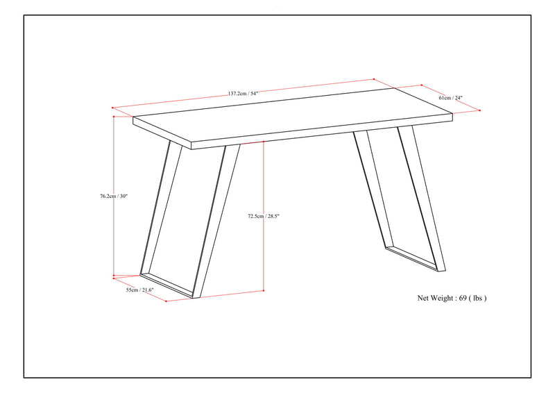 Lowry - Flat Top Desk - Rustic Natural Aged Brown - R&R Furniture Gallery (Fountain Valley, CA)