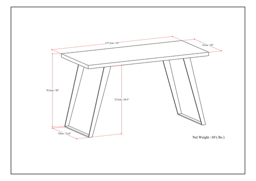 Lowry - Flat Top Desk - Rustic Natural Aged Brown - R&R Furniture Gallery (Fountain Valley, CA)