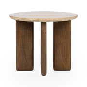 Idella - Travertine Round Table - R&R Furniture Gallery (Fountain Valley, CA)