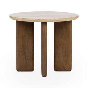 Idella - Travertine Round Table - R&R Furniture Gallery (Fountain Valley, CA)
