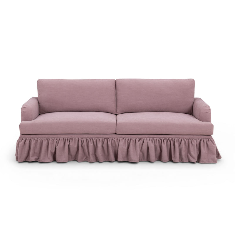Gertrude upcycled performance fabric sofa by TOV Furniture, stationary sofa with sleek design and modern upholstery in a living room scene.