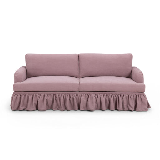 Gertrude upcycled performance fabric sofa by TOV Furniture, stationary sofa with sleek design and modern upholstery in a living room scene.