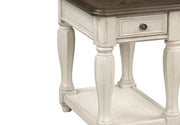 Chairside Table With Storage - Antique White - R&R Furniture Gallery (Fountain Valley, CA)