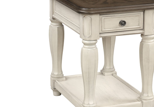 Chairside Table With Storage - Antique White - R&R Furniture Gallery (Fountain Valley, CA)