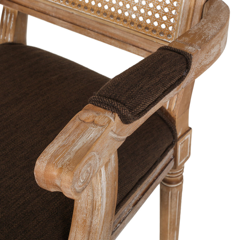 Elegant French Country Style Dining Chair With Cane Backrest - R&R Furniture Gallery (Fountain Valley, CA)
