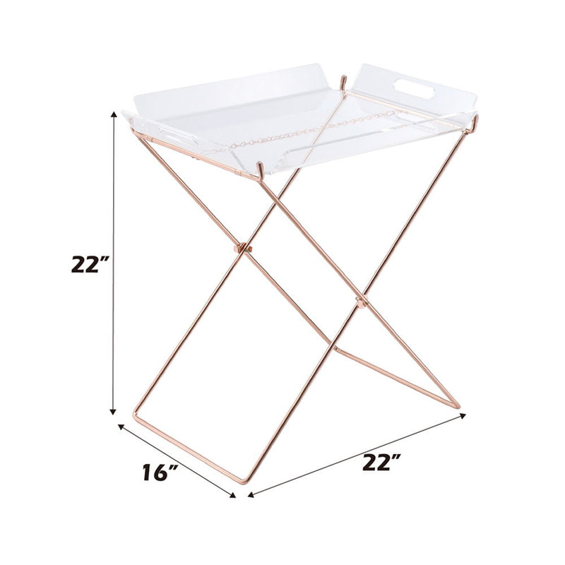 Cercie - Tray Table - Clear Acrylic & Copper - R&R Furniture Gallery (Fountain Valley, CA)