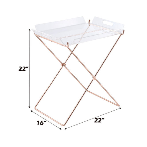 Cercie - Tray Table - Clear Acrylic & Copper - R&R Furniture Gallery (Fountain Valley, CA)