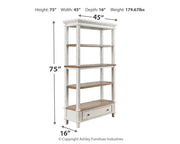 Realyn - Bookcase - Brown / White - R&R Furniture Gallery (Fountain Valley, CA)