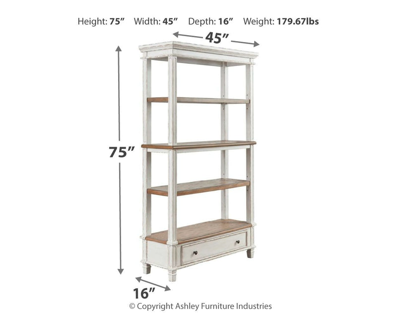 Realyn - Bookcase - Brown / White - R&R Furniture Gallery (Fountain Valley, CA)