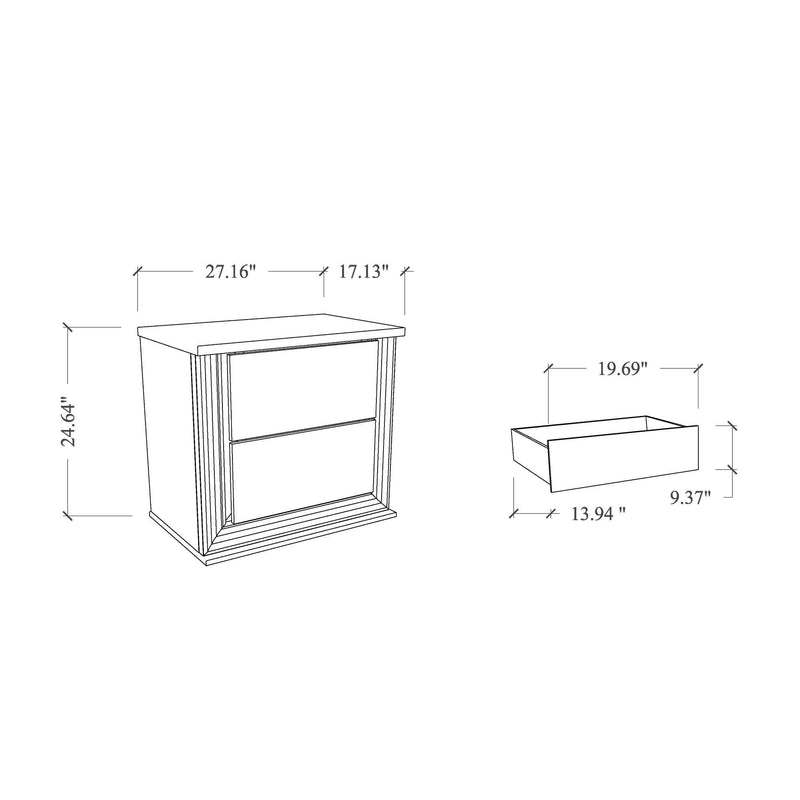 Moon - Marble Nightstand With LED - White - R&R Furniture Gallery (Fountain Valley, CA)
