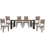 Cedar Fork - Dining Table With 6 Ladderback Chairs - Smoked Arabica - R&R Furniture Gallery (Fountain Valley, CA)