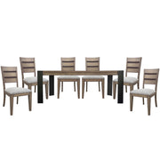 Cedar Fork - Dining Table With 6 Ladderback Chairs - Smoked Arabica - R&R Furniture Gallery (Fountain Valley, CA)