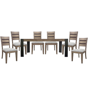 Cedar Fork - Dining Table With 6 Ladderback Chairs - Smoked Arabica - R&R Furniture Gallery (Fountain Valley, CA)