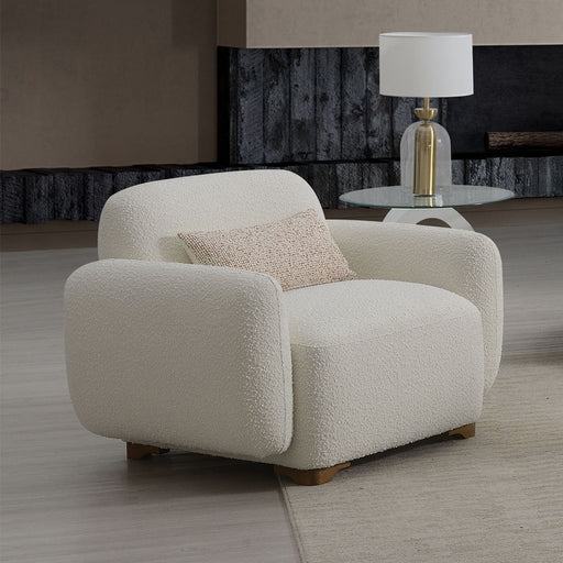 Darius - Chair With Pillow - Beige Boucle - R&R Furniture Gallery (Fountain Valley, CA)