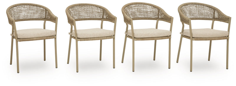 Orchard Beach - Arm Chair With Cushion (Set of 4) - Beige - R&R Furniture Gallery (Fountain Valley, CA)