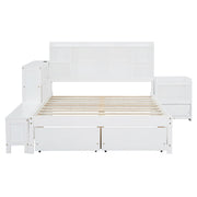 Platform Bed With Multi Functional Storage Space, Nightstand, 2 Drawers, USB Ports And Desk - R&R Furniture Gallery (Fountain Valley, CA)