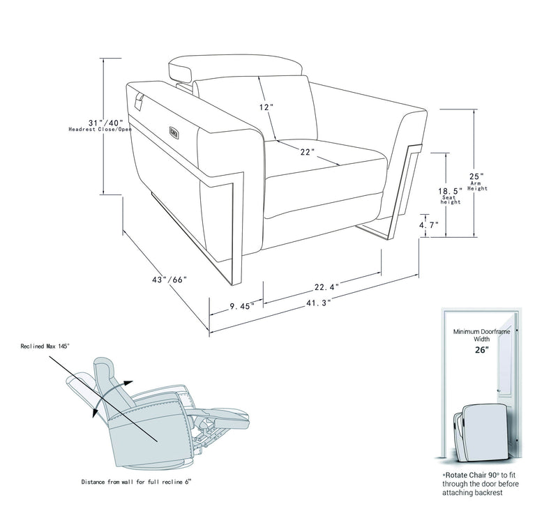 990 - Power Reclining Chair With Power Headrest - R&R Furniture Gallery (Fountain Valley, CA)