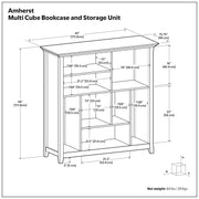 Simpli-Home Amherst multi-cube bookcase and storage unit with open cube shelves for organizing books and decorative items.