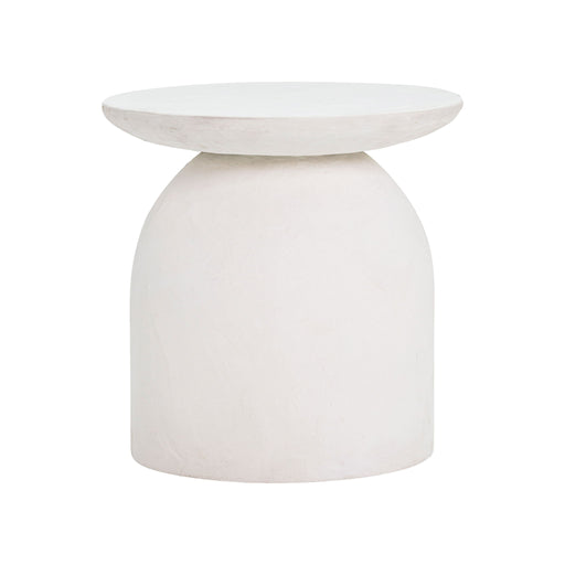 Aloe - Concrete Side Table - White - R&R Furniture Gallery (Fountain Valley, CA)