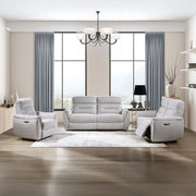 Eastre - Power Motion Recliner With USB Port - Beige Chenille - R&R Furniture Gallery (Fountain Valley, CA)