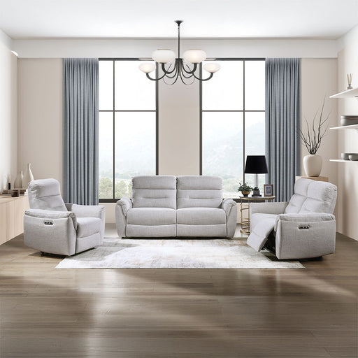 Eastre - Power Motion Recliner With USB Port - Beige Chenille - R&R Furniture Gallery (Fountain Valley, CA)