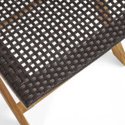 Noble House bistro foldable armless chair with wicker backrest, ideal for patio or casual dining spaces.