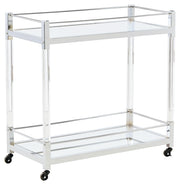 Chaseton - Bar Cart - Clear / Silver Finish - R&R Furniture Gallery (Fountain Valley, CA)