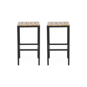 Outdoor Bar Stool With Slat Design And Metal Frame (Set of 2) - R&R Furniture Gallery (Fountain Valley, CA)