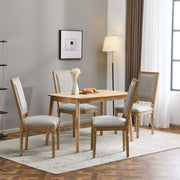 French Country Style Dining Chair With Upholstered Seating And Fluted Legs - R&R Furniture Gallery (Fountain Valley, CA)
