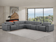 2679 - 8-Piece L-Shaped Power Reclining Sectional In Genuine Leather (4 Recliners) - R&R Furniture Gallery (Fountain Valley, CA)