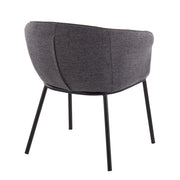 Lumi Source Ashland contemporary side chair in black and charcoal fabric with sleek modern design and wooden legs.