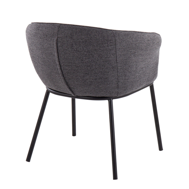 Lumi Source Ashland contemporary side chair in black and charcoal fabric with sleek modern design and wooden legs.