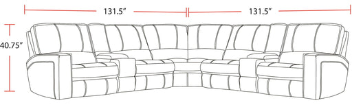 Rockford - 7 Piece Modular Power Reclining Sectional With Power Adjustable Headrests - Verona Saddle - R&R Furniture Gallery (Fountain Valley, CA)