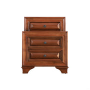 Glory Furniture oak accent nightstand with storage drawer and open shelf, ideal for bedroom organization and decor.
