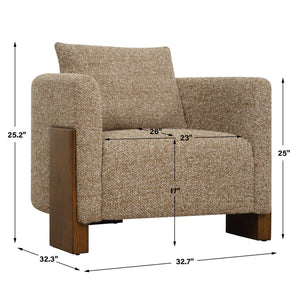 Halligan - Upholstered Accent Chair - Brown