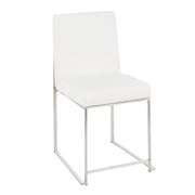 Lumi Source Fuji high back contemporary 5-piece dining set with glass table and matching chairs in modern design