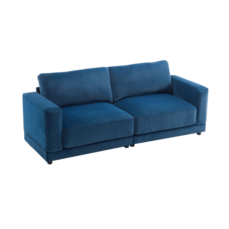 Modern Square Arm Sofa With Soft Fabric Upholstery, Deep Cushions - R&R Furniture Gallery (Fountain Valley, CA)