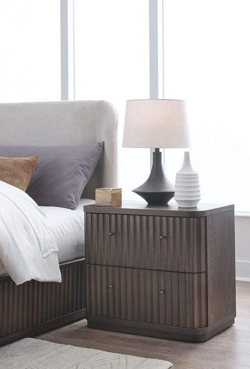 Modus Penny Fluted Nightstand with a sleek design, standalone furniture piece featuring a fluted pattern and modern style.