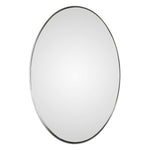 Uttermost Pursley oval wall mirror with brushed nickel frame, modern decorative wall mirror for stylish interior decor