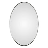 Uttermost Pursley oval wall mirror with brushed nickel frame, modern decorative wall mirror for stylish interior decor