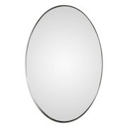 Uttermost Pursley oval wall mirror with brushed nickel frame, modern decorative wall mirror for stylish interior decor