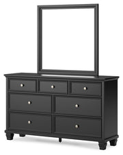 Lanolee - Dresser And Mirror - Black - R&R Furniture Gallery (Fountain Valley, CA)