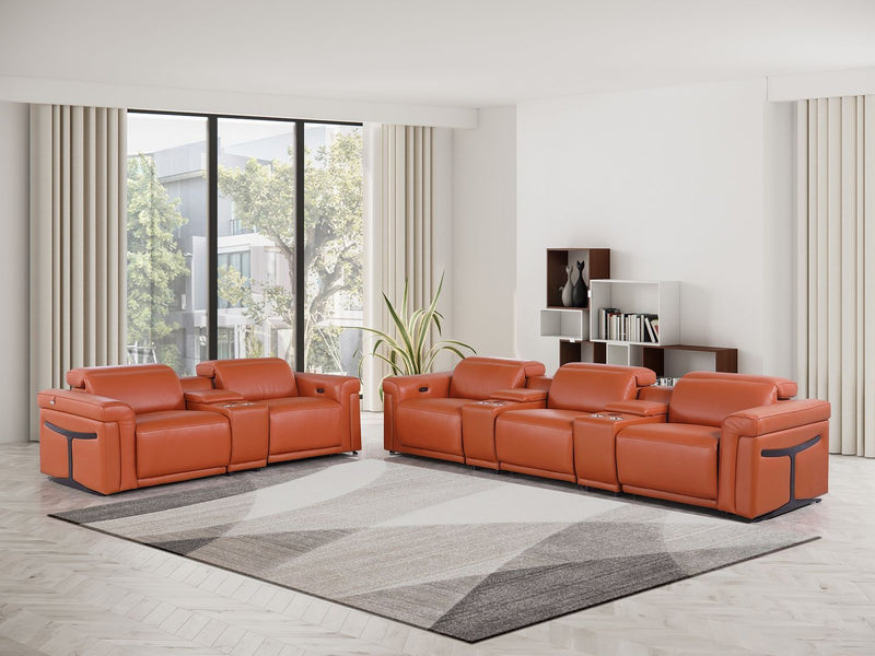 1126 - 8-Piece Modular Power Reclining Sofa & Loveseat Set In With 5 Power Recliners & Power Headrests - R&R Furniture Gallery (Fountain Valley, CA)