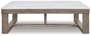 Loyaska - Rectangular Cocktail Table - Brown / Ivory - R&R Furniture Gallery (Fountain Valley, CA)