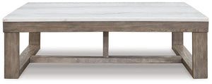 Loyaska - Rectangular Cocktail Table - Brown / Ivory - R&R Furniture Gallery (Fountain Valley, CA)