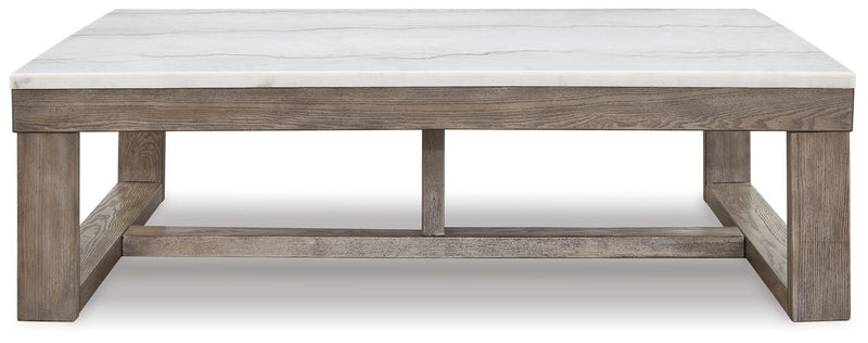 Loyaska - Rectangular Cocktail Table - Brown / Ivory - R&R Furniture Gallery (Fountain Valley, CA)